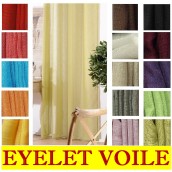 Linen Look Eyelet Ring Top Voile Curtains €13.95
