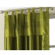 Olive Green Tab Top Embroidered Curtain panel