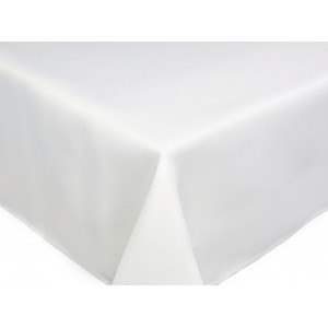 White Round & Rectangulare Fabric Tablecloths