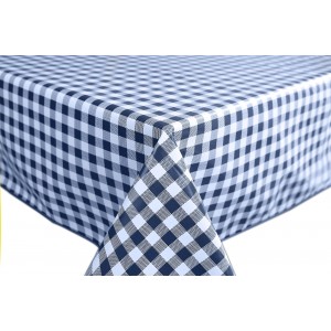 Blue Checkers Oilcloths PVC Tablecloths