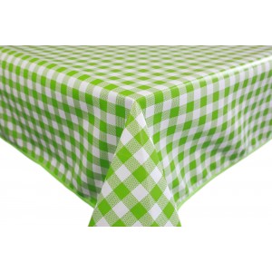 Green Checkers Oilcloths PVC Tablecloths
