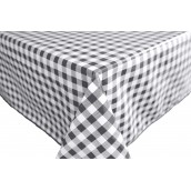 Grey Dark Checkers Oilcloths PVC Tablecloths