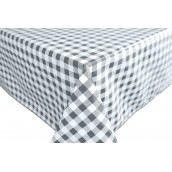 Grey Light Checkers Oilcloths PVC Tablecloths