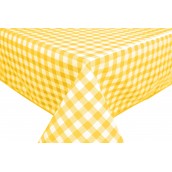 Yellow Checkers Oilcloths PVC Tablecloths