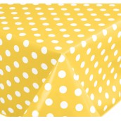 Yellow Polka Dot Oilcloths PVC Tablecloths