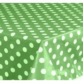 Green Polka Dot Oilcloths PVC Tablecloths