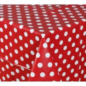 Red Polka Dot Oilcloths PVC Tablecloths