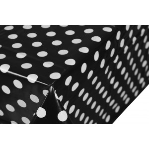 Black Polka Dot Oilcloths PVC Tablecloths